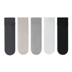 5-Pack Women Crew Socks Modal Ultra Thin Breathable Solid Color Socks