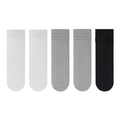 5-Pack Women Crew Socks Modal Ultra Thin Breathable Solid Color Socks