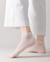 5-팩 여성용 멀버리 실크 혼방 초슬림 통기성 심리스 솔리드 양말