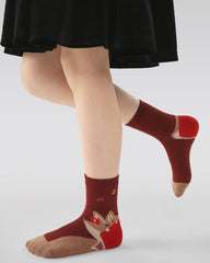 5 Pack Kids Crew Socks Adorable Animal Concert Heart Music Pattern