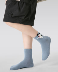 5 Pack Kids Crew Socks Amusement Park Party Cute Puppy Pattern