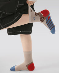 5 Pack Kids Crew Socks Singing Circus Cute Animal Pattern