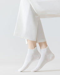 6-Pack Women Cotton Thin Breathable Solid Color Casual Ankle Socks