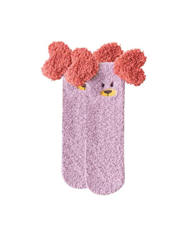 Sweetnana Cozy Women & Kids Tube Crew Socks, Large 3D Cartoon Series, Super Soft and Thickened for Winter Comfort, Non-Slip Design Perfect for Lounge Wear