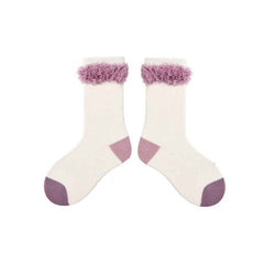 Kids Princess Cotton Crew Socks Furry Tassel Design Thick Warm Trendy