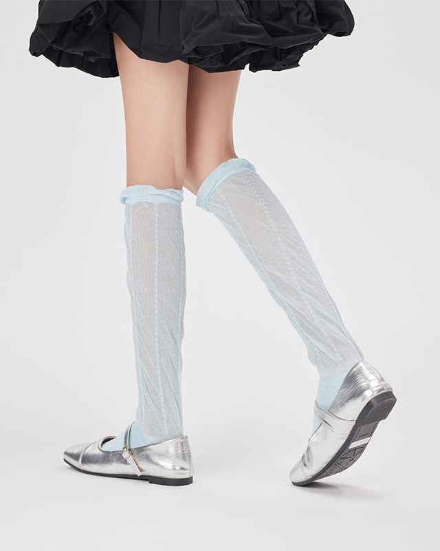 Ballet Fairy Series Women Knee High Cotton Socks Seamless Breathable Soft