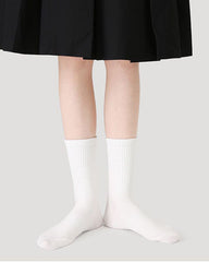 남녀공용 커플 면 크루 양말 블랙 화이트 심리스 부드럽고 통기성 좋은 캐주얼