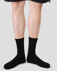 Unisex Couple Cotton Crew Socks Black White Seamless Soft Breathable Casual