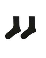 Unisex Couple Cotton Crew Socks Black White Seamless Soft Breathable Casual
