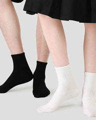 Unisex Couple Cotton Ankle Socks Black White Seamless Soft Breathable Casual