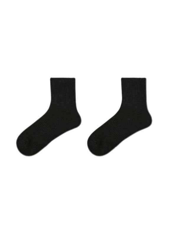 Unisex Couple Cotton Ankle Socks Black White Seamless Soft Breathable Casual