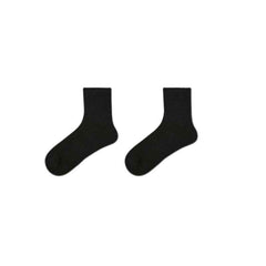 Unisex Couple Cotton Ankle Socks Black White Seamless Soft Breathable Casual