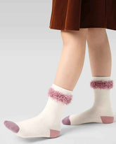 Kids Princess Cotton Crew Socks Furry Tassel Design Thick Warm Trendy