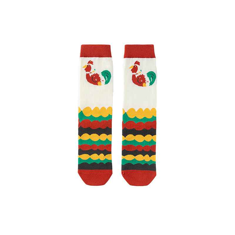 Sweetnana Women’s Crew Socks - Chinese Vintage Series, Cute Cotton Socks, Colorful Tube Socks, Cozy Cotton Stockings for Fashionable and Comfortable Everyday Wear