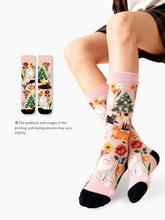 Christmas Cats & Dogs Crew Socks Cute Floral Holiday Puppy Kitten Socks