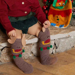 Gift Bag Set Women Kids Crew Socks Christmas Cute Cozy Thick Fuzzy Non Slip Socks