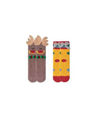 Gift Bag Set Women Kids Crew Socks Christmas Cute Cozy Thick Fuzzy Non Slip Socks