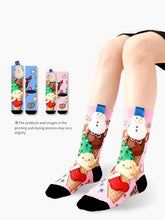 Christmas Ice Cream Cone Parent-Child Socks 3D Snowman & Reindeer Mommy & Kid Set