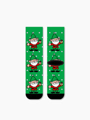 Christmas Santa Claus Face Crew Socks Cute Red Holiday All-Over Print