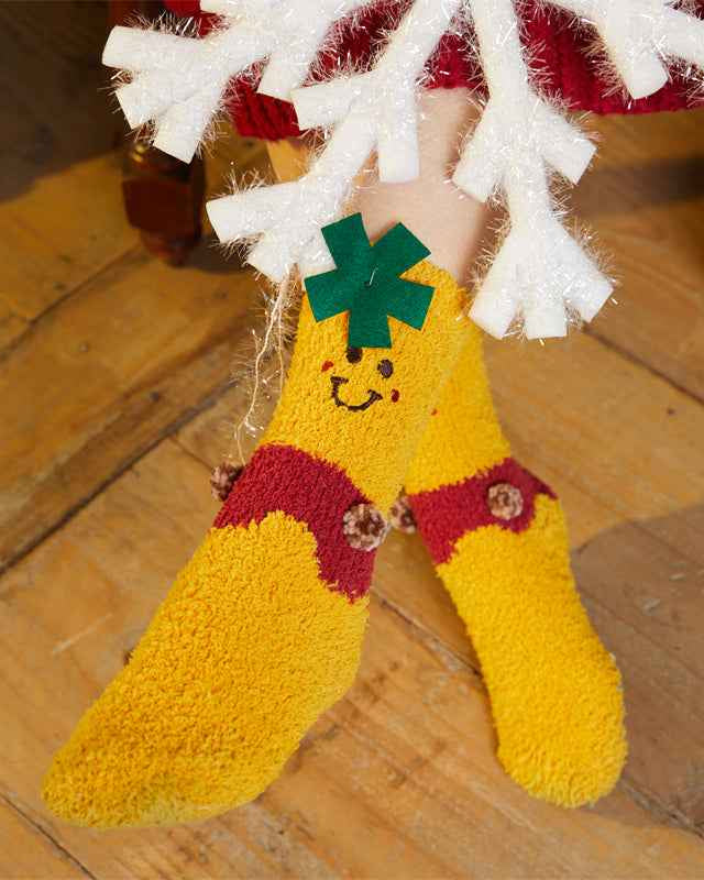 Gift Bag Set Women Kids Crew Socks Christmas Cozy Thick Fuzzy Non Slip Socks