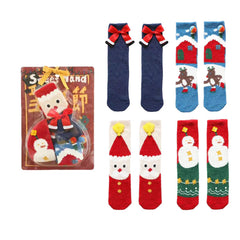 선물 박스 세트 여성 키즈 크루 양말 크리스마스 포근하고 두꺼운 보송보송 따뜻하고 부드러운 양말