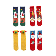 선물 박스 세트 여성 키즈 크루 양말 크리스마스 포근하고 두꺼운 보송보송 따뜻하고 부드러운 양말
