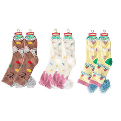 Sweetnana 3-Pack Cozy Crew Socks for Women - Birthday Party Series Cute & Colorful Fuzzy Socks - Perfect for Lounge Wear, Winter Stockings & Fun Occasions