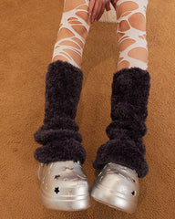 Women Plush Thermal Sock Covers Cozy Cute Thick Fuzzy Leg Warmers