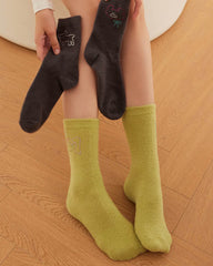 Gift Box Set Women Crew Socks Fun Diamond Series Colorful Fuzzy Warm Soft Socks