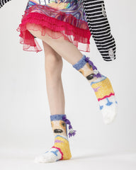 趣味中筒襪子卡通狗系列毛絨舒適保暖室內襪子