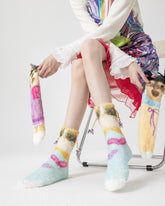 Funny Crew Socks Cartoon Dog Series Fuzzy Warm Cozy Indoor Socks