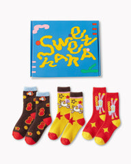Gift Box Set New Year Good Luck Peanut Socks Combed Cotton Crew