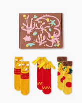 ギフトボックスセット レディース クルーソックス おもしろバーガーシリーズ ユニーク ふわふわ 厚手 暖かい 柔らかいソックス