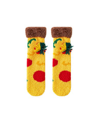 여성 크루 양말 버거 시리즈 — 재미있고 보송보송한 도톰, 따뜻하고 부드러운