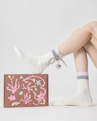 禮盒套裝女款中筒襪子絨毛保暖舒適棉質柔軟可愛動物刺繡