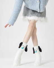 선물 박스 세트 여성 키즈 크루 양말 귀여운 3D 귀 시리즈 재미있는 동물 양말