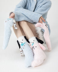 선물 박스 세트 여성 키즈 크루 양말 귀여운 3D 귀 시리즈 재미있는 동물 양말