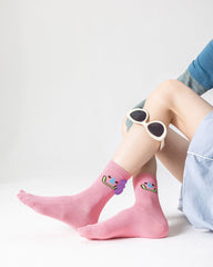 선물 박스 세트 여성 크루 양말 면 귀엽고 재미있는 얇고 통기성 좋은 무봉제