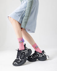 선물 박스 세트 여성 크루 양말 면 귀엽고 재미있는 얇고 통기성 좋은 무봉제