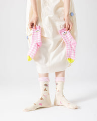 Gift Box Set Women Crew Socks Cotton Cute Thin Breathable Seamless