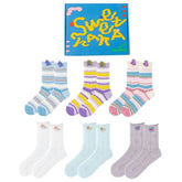 禮盒套裝女款中筒襪子棉質薄款透氣可愛趣味襪子