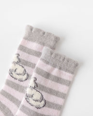 선물 박스 세트 여성 크루 양말 고양이 시리즈 보들보들 포근 미끄럼 방지