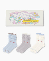 Gift Box Set Womens Crew Socks Cherry Stack Ruffle Mesh Cute Socks