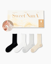 Gift Box Set Womens Crew Socks Mulberry Silk Blend Cooling Fashion Styling Comfortable - SWEET NANA