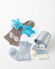 Gift Box Set Womens Crew Socks Puppy Team Stripe Poodle Pattern Socks