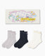 Sweet Bear Gift Box Set Womens Crew Socks Ruffle Bear Bow Pattern Sheer Socks - SWEET NANA
