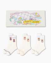 Gift Box Set Womens Crew Socks Sunglasses Bear Stack Mesh Cute Socks