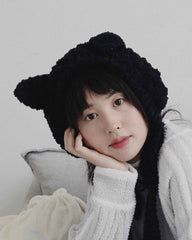 Handmade Coral Velvet Earmuffs 3D Animal Ear Cute Warm Headwear