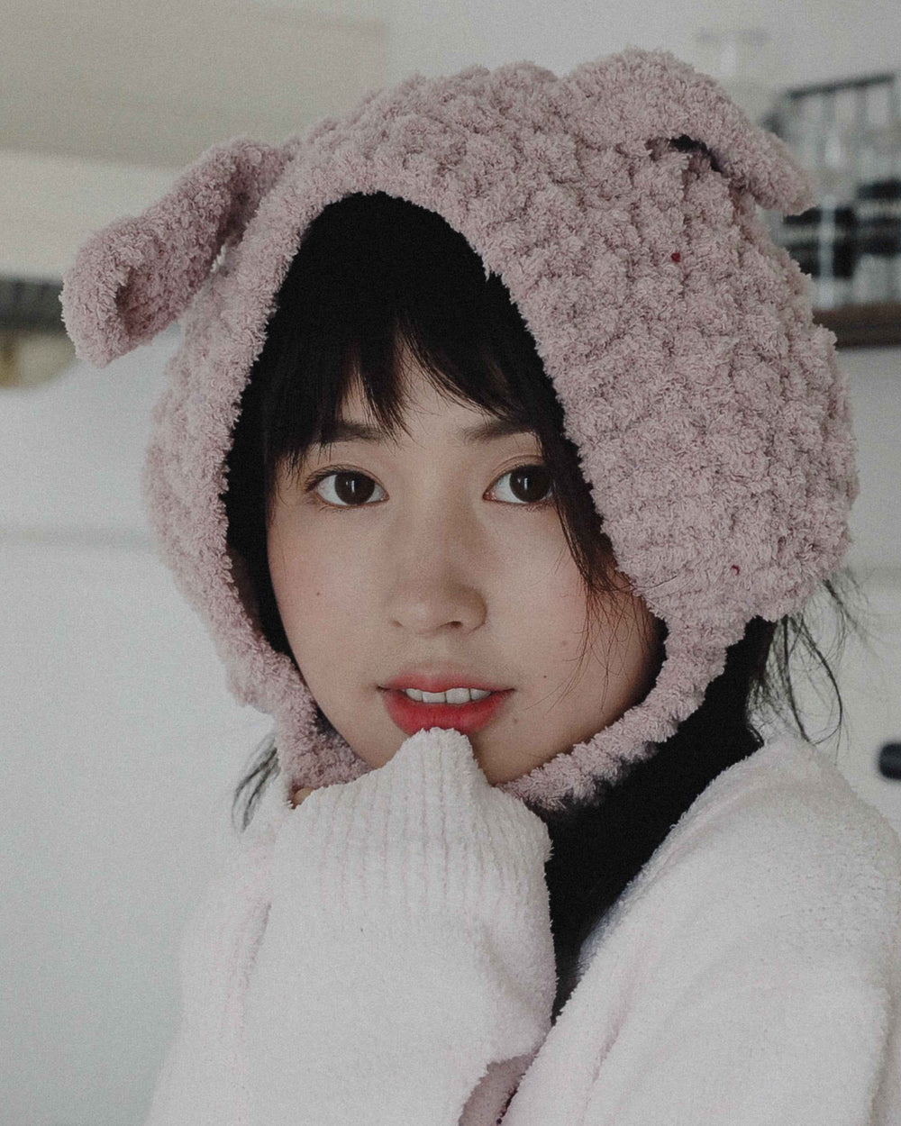 Coral Velvet Earmuffs Handmade 3D Animal Ear Cute Warm Headwear for Kids Adults