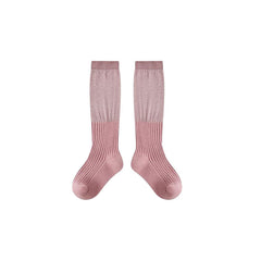 キッズ コットン クルー ソックス 無地 カラー スタックカフ レトロ カジュアル